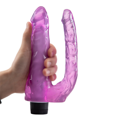 New Arrival Female Sex Toys Vibrating Double Dildo TPE Vibrator On Promotion