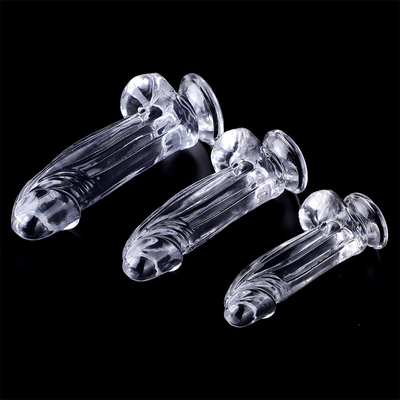 Realistic Dildos Clear Dildo with Suction Cup Hands-Free Sex Toy Jelly Dildo Body-Safe Material and Adult Sex Toys for W