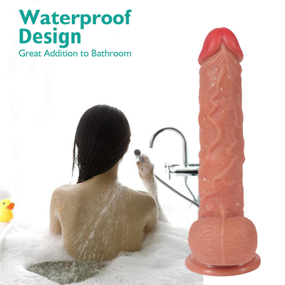 Huge Liquid Silicone High Quality Penis Dildo Flesh Color Dildo For Women Powerful 9 Inch Telescopic Vibrating Dildo