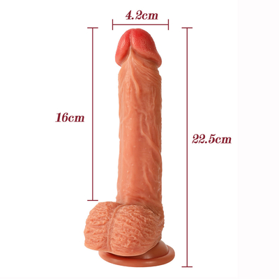 Realistic Dildo for Women with Flared Suction Cup Base Flexible Cock with Curved Shaft and Balls for Vagina G-spot and A