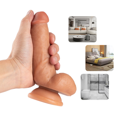 200mm PVC Realistic Brown Dildo for Men Women