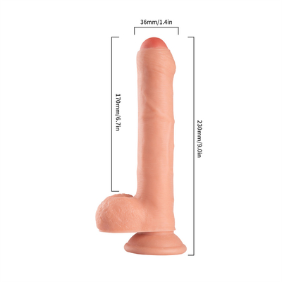 7 Inches Black Flesh Brown Real Feel Rubber Plastic PVC Strapless Adult Sex Toys Dildo Penis for Woman