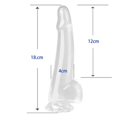 Realistic Clear Dildo 8.6 inch Transparent Small Glans Big Thick Dildo with Suction Cup Flexible Jelly Penis Dong Sex To