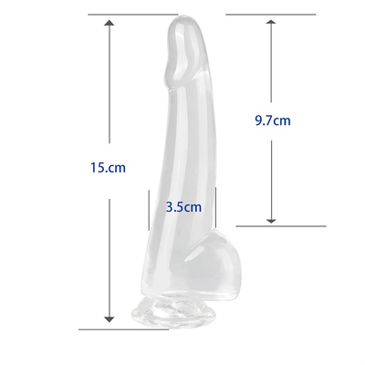 Realistic Clear Dildo 8.6 inch Transparent Small Glans Big Thick Dildo with Suction Cup Flexible Jelly Penis Dong Sex To