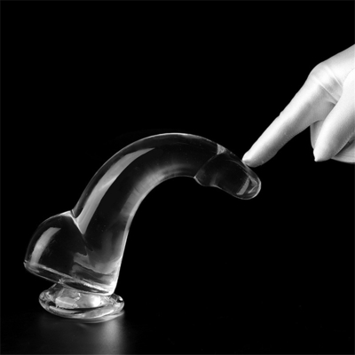 Realistic Clear Dildo 8.6 inch Transparent Small Glans Big Thick Dildo with Suction Cup Flexible Jelly Penis Dong Sex To