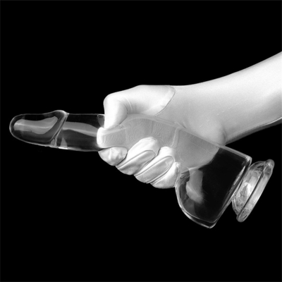 Realistic Clear Dildo 8.6 inch Transparent Small Glans Big Thick Dildo with Suction Cup Flexible Jelly Penis Dong Sex To