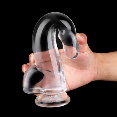 Realistic Clear Dildo 8.6 inch Transparent Small Glans Big Thick Dildo with Suction Cup Flexible Jelly Penis Dong Sex To