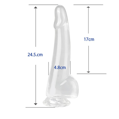 Realistic Clear Dildo 8.6 inch Transparent Small Glans Big Thick Dildo with Suction Cup Flexible Jelly Penis Dong Sex To