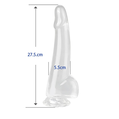 Realistic Clear Dildo 8.6 inch Transparent Small Glans Big Thick Dildo with Suction Cup Flexible Jelly Penis Dong Sex To