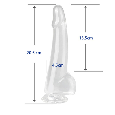 Realistic Clear Dildo 8.6 inch Transparent Small Glans Big Thick Dildo with Suction Cup Flexible Jelly Penis Dong Sex To