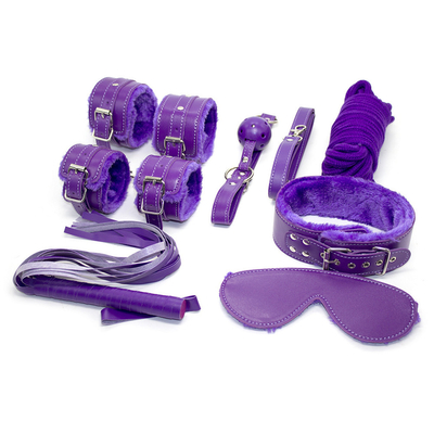 Leather Pvc Nipple Clamp Mouth Gag Ankle Game Chinese Restrains Fetish Bondage Set Rope Play Products Self Sexy Kit Devi