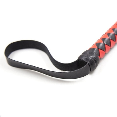 Premium Microfiber Leather Bull Whip, 1.9m Red Bullwhip, Luxurious Braided Flogger Horse BDSM Toy Whip