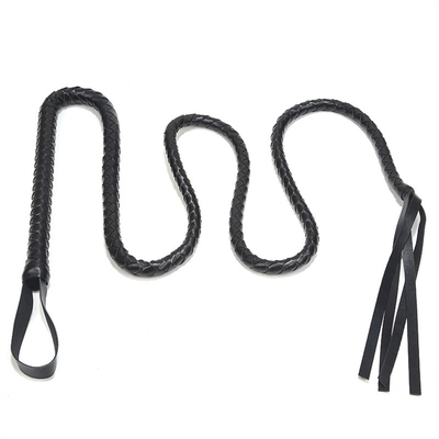 Premium Microfiber Leather Bull Whip, 1.9m Red Bullwhip, Luxurious Braided Flogger Horse BDSM Toy Whip