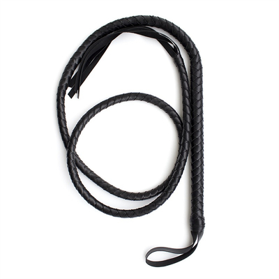 Premium Microfiber Leather Bull Whip, 1.9m Red Bullwhip, Luxurious Braided Flogger Horse BDSM Toy Whip