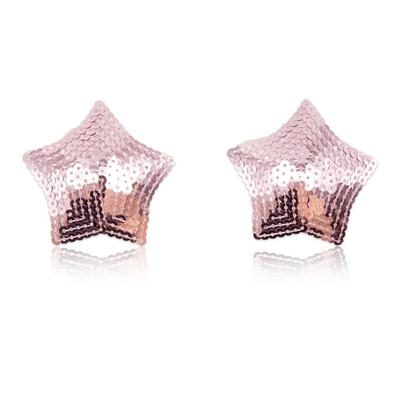 Sequin Reusable Silicone Adhesive Nipple Cover Pasties Bra With Tassel Star Pasties Nipple Covers