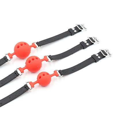 Silicone Ball Gag, Breathable mouth gag with Silicone belt for Adult Play