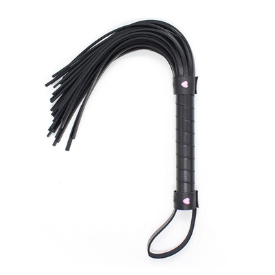 SM Leather Black Sex Whip Hand Paddle Restraint Bondage Sex Role Play For Couple