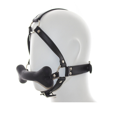 SM Dog Bone Mouth Gag Plug Silicone BDSM Leather Couples Flirting Restraint Toys Adult For Couple