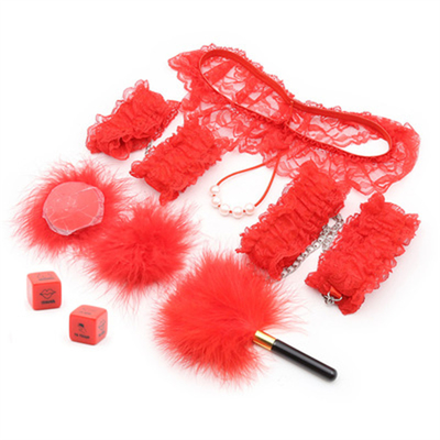 6 Pcs Release Training Sm Products Lace Handcuffs Anklet Panty Nipple Sticker Sex Games Female Bondage Restraints Bsdm