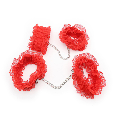 6 Pcs Release Training Sm Products Lace Handcuffs Anklet Panty Nipple Sticker Sex Games Female Bondage Restraints Bsdm