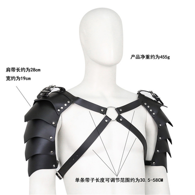 Latest Cool Design BDSM Bondage Fetish Men'S Shoulder Strap Faux Leather Gay Black Chest Harness