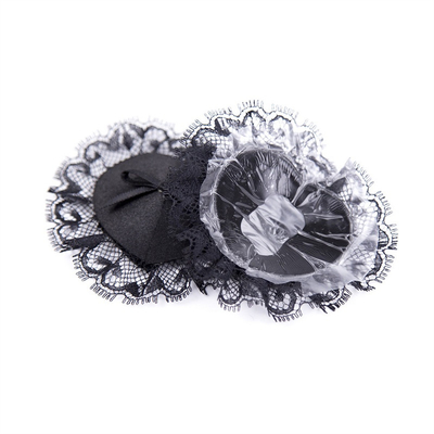 Leather Lace Patch Black PU Sexy Nipple Cover Breast Pasties Sexual Health Bowknot SM Nipple Cover