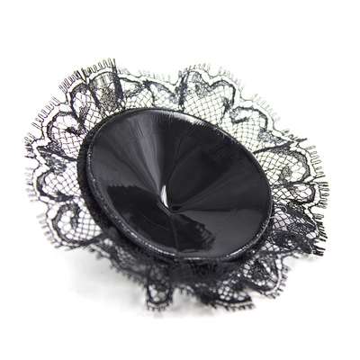 Leather Lace Patch Black PU Sexy Nipple Cover Breast Pasties Sexual Health Bowknot SM Nipple Cover