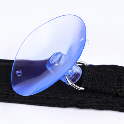 Cotton Black Bondage Handcuff With Strong Suction Cup Sucker For Cosplay Games