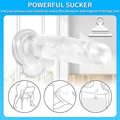 Realistic Dildos Feels Like Skin Clear Dildo with Suction Cup for Hands-Free Play Body-Safe Material and Adult Sex Toys