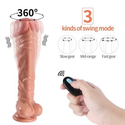 10&quot; PVC Vibrating Rotating Realistic Dildo , Women Clitoral G Spot Vibrator Massager
