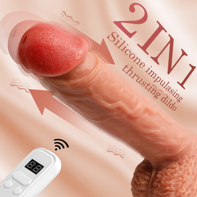 Wireless Remote Huge Realistic Remote Control Big Dildo Vibrator Huge Thrust Dildo With Strong Suction Cup LOVE Dildo