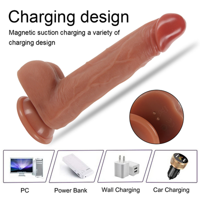 Telescopic Vibrating Thrusting Realistic Dildo Female Masturbation With Suction Cup Heating Penis Remote Control Dildo