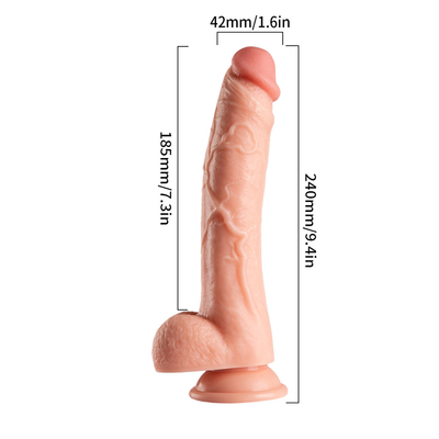 Long and large silicone dildo, soft, flexible, waterproof, safe and lifelike dildo for women