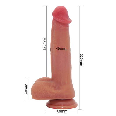 Rechargeable Telescopic Rotating Thrusting Dildo Vibrator Women Sex Toys Silicone Realistic Big Dark Brown Dildo