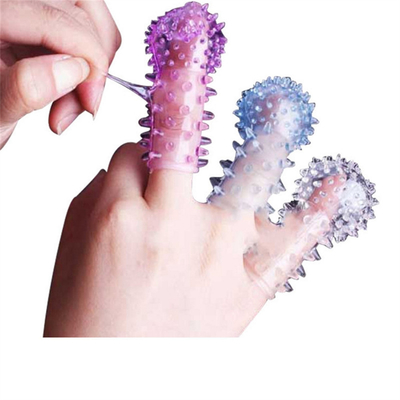 Wholesale Silicone Blue Finger Sleeve Ring Sex Toys