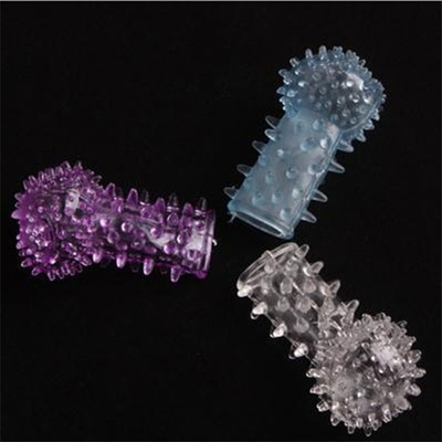 Wholesale Silicone Blue Finger Sleeve Ring Sex Toys