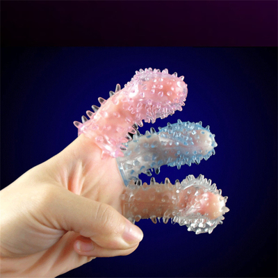 Wholesale Silicone Blue Finger Sleeve Ring Sex Toys