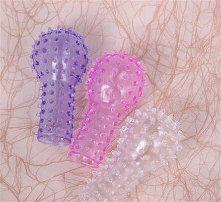Wholesale Silicone Blue Finger Sleeve Ring Sex Toys
