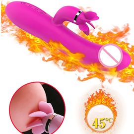 Heating Dual Silicone Dildo Vibrator for Woman G Spot Clitoris Stimulate Adult Sex Toys