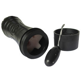 Stepless Vibration Masturbation Sex Toys Rubber Artifical Vagina Black Color