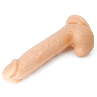 Hands Free Play Realistic Flesh Dildos Feels Like Skin 7.3 Inch With Suction Cup