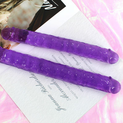 Medical TPE Double Head Long Thin Realistic Dildo Sex Toys for Lesbian