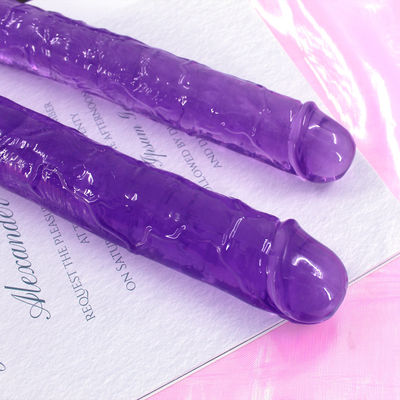 Medical TPE Double Head Long Thin Realistic Dildo Sex Toys for Lesbian