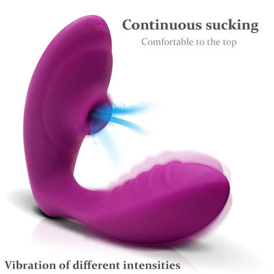 RoHS Vagina Sucking 118MM G Spot Vibrators 10 Speeds For Female