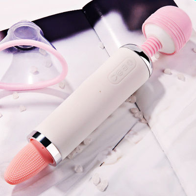 Dual Heed AV Wand Tongue Licking Suction Vibrator Pussy Vagina