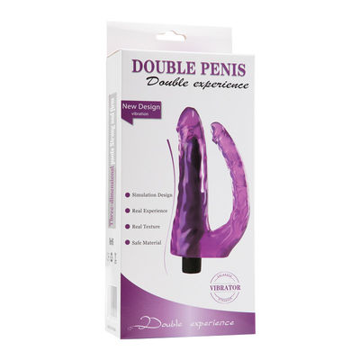 OEM TPE Female Sex Toys Vibrating Double Stepless Vibrator Dildo