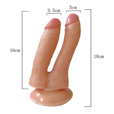 Double Ended Realistic Dildo for Female Gay Couple Dual Sided Headed Penetration Dong Device With Simulated Penile Sucke