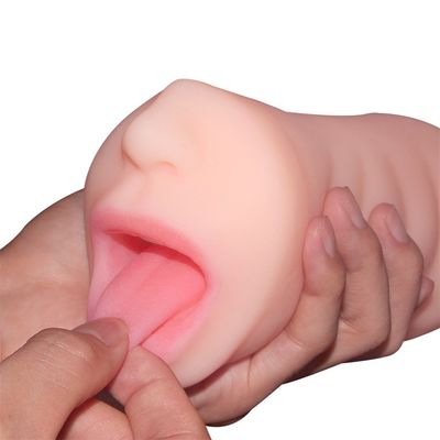 MM-63 Flesh Double Hole Deep Throat With Tongue Artificial Vagina Masturbator