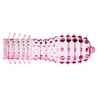 Crystal Penis Cock Ring Sleeve Climax Delayed TPE Ring Pink / Blue