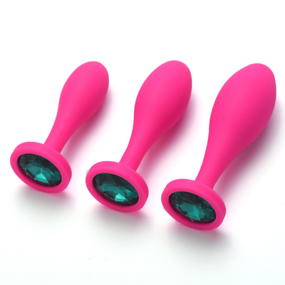 Silicone Anal Sex Toys Water Drop Design Black Anal Massager Butt Plug Anal Plug Set